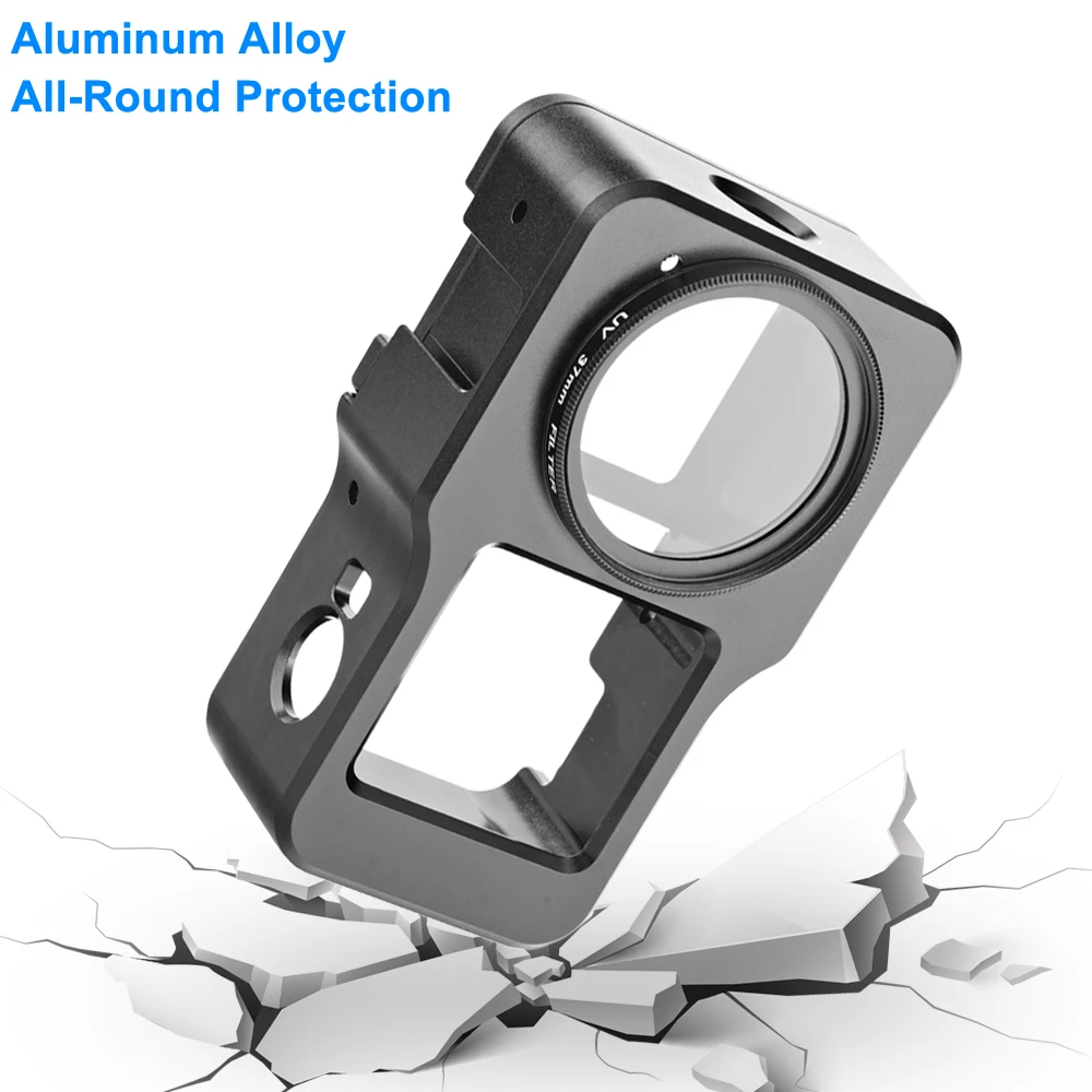 Liga de Alumínio Protetor para Dji Caixa de Metal Gaiola + Filtro Acessórios da Câmera uv para Dji Case Ação Quadro Lente Osmo 2 - Image 2