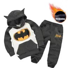 Детская Костюмы осень-зима одежда для маленьких мальчиков Костюм с Бэтменом наряды детская одежда костюм для девочек для Комплекты одежды для мальчиков