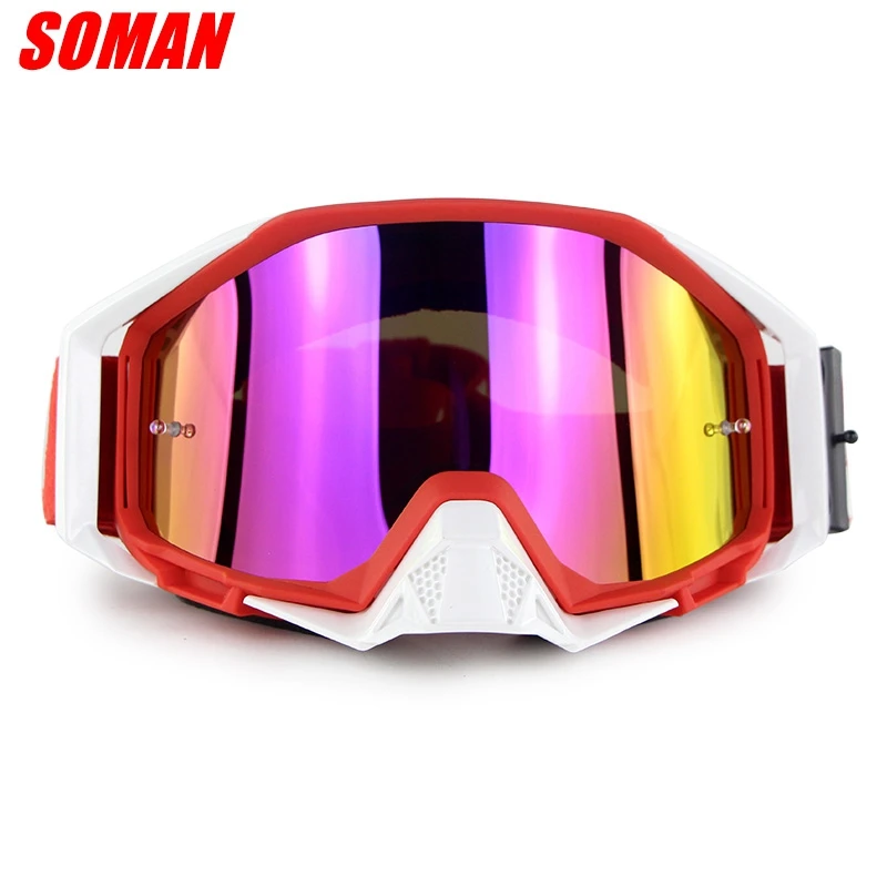 SM13 очки для мотокросса, очки для лыжного спорта Brillen, спортивные очки MX, очки для внедорожного шлема Gafas для мотоцикла ATV DH MTB lunetes - Цвет: Red