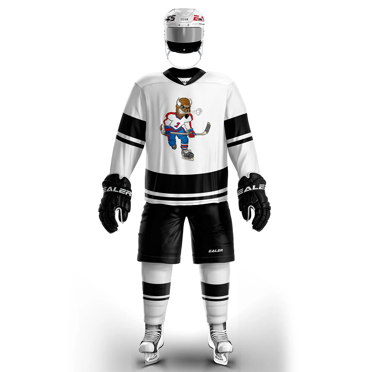 Camiseta de práctica de hockey sobre hielo personalizada blanca, ligera, fina y transpirable de alta calidad de la serie H400 y camiseta de calle grande (todos los tamaños)