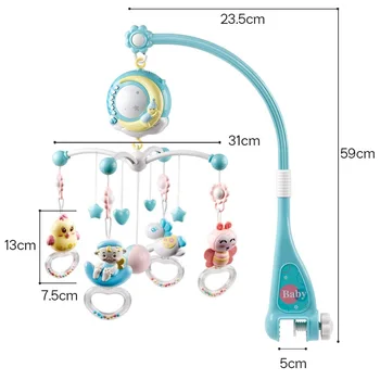 

Baby Rattle Baby Toys 0 12 Months Toys for Newborn Holder Rotating Mobile Bed Bell Musical Box Projection Mobile to Bed Stroller