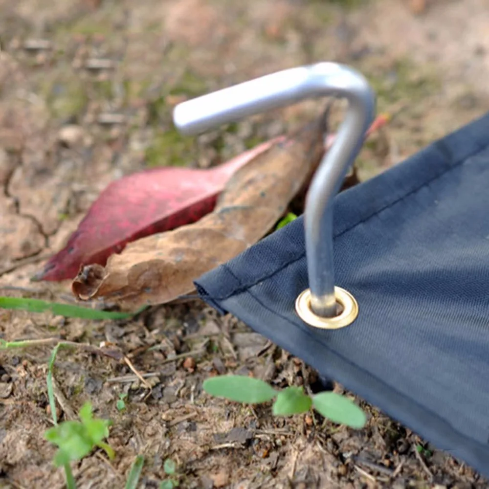 10PCS Tent Nails Outdoor Camping Hiking Tent Floor Nail Aluminum Alloy 7 Shape Round Tent Pegs Stakes Approx 15.5cm x 0.6cm