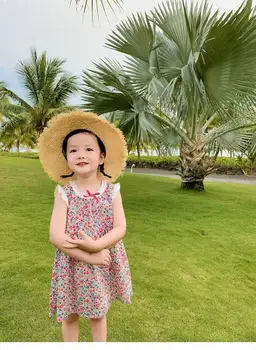 

2020 Summer New Girl Floral Dress Korean Style Lace Red Floral Sleeveless Princess Sundress Children Clothes E21187