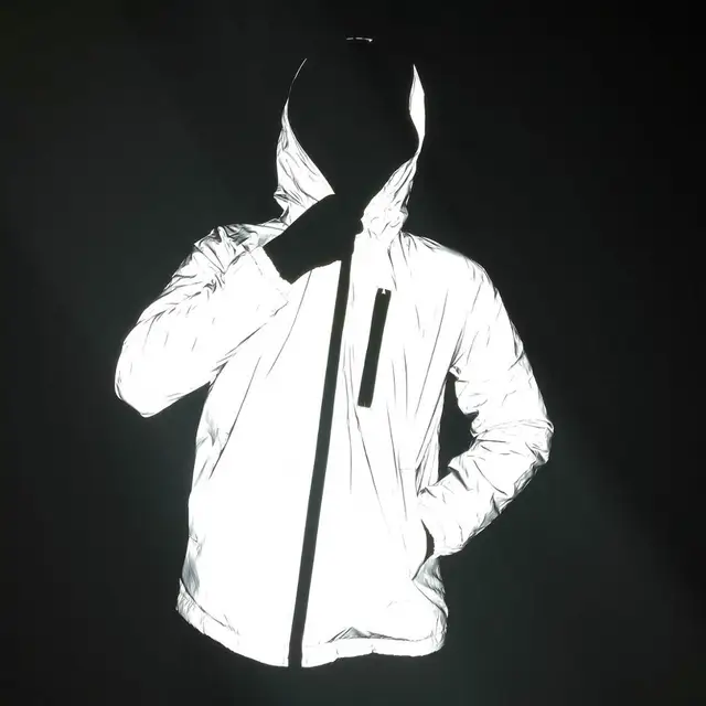 White Reflective Hooded Jacket 1