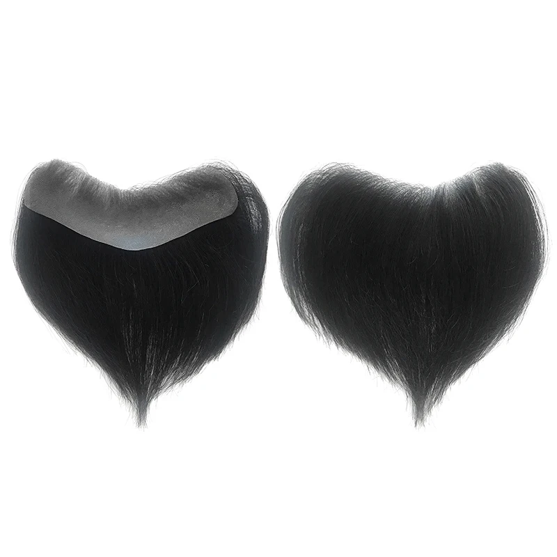 Straight Men's Wig V Style Frontal Hairine Toupee 100% Human Hair Men Capillary Prosthesis Full Skin Hairpiece 6" human hair toupee