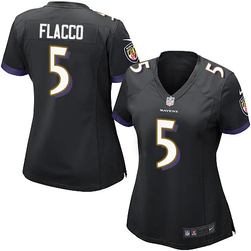 Розовый Stitiched, Baltimore#5 Joe Flacco для женщин Джерси - Цвет: Розовый
