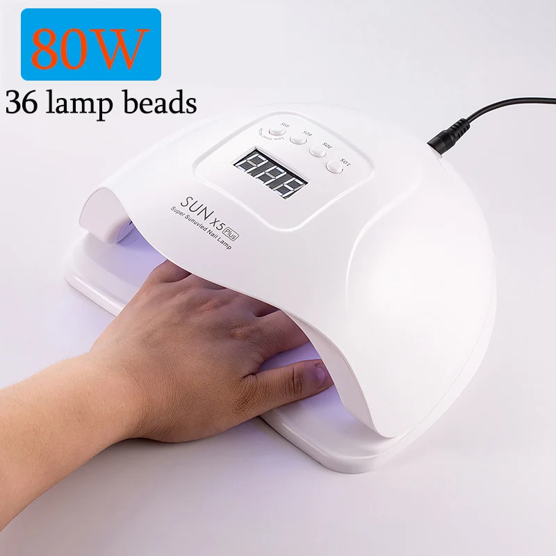 80W-X5Plus-white SUN Z19Plus 108 ВТ СВЕТОДИОДНЫЙ УФ-светильник для маникюра, 36 светодиодный s сушильный аппарат SUNUV с автоматическим датчиком для ногтей, инструменты для сушки ногтей - Цвет: 80W-X5Plus-white