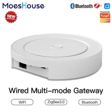 Multi-mode Smart Gateway ZigBee WiFi Bluetooth Mesh Wired Hub Work with Tuya Smart App Voice Control via Alexa Google Home