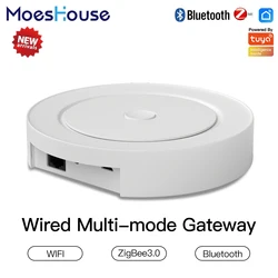 Multi-mode Smart Gateway ZigBee WiFi Bluetooth Mesh Wired Hub Work with Tuya Smart App Voice Control via Alexa Google Home
