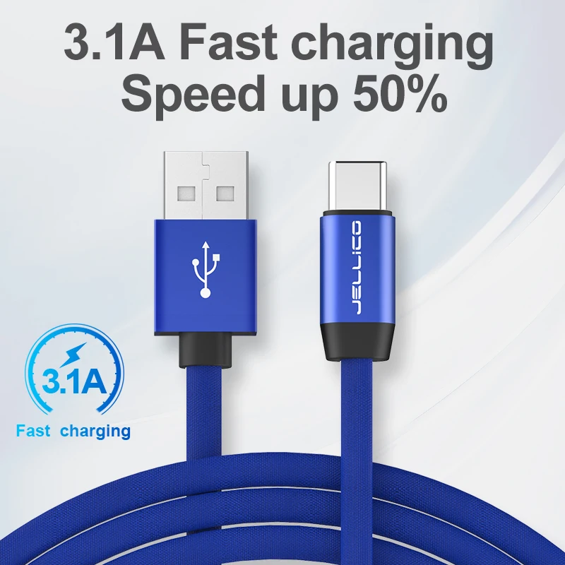 Jelloco usb type C кабель для huawei P30 Pro samsung S10 Быстрая зарядка type-C кабель для зарядки мобильного телефона USB C кабель для type c