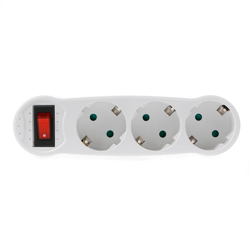 

16A European Type Conversion Plug 1 TO 3 Way EU Standard Power Adapter Socket Travel Plugs
