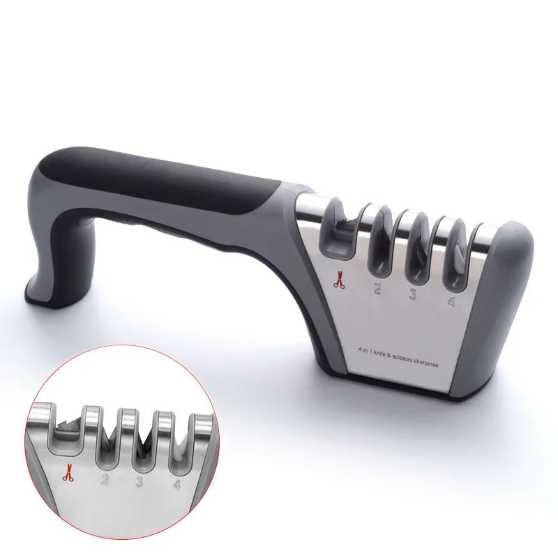Knife Sharpener 4 Stages Professional Whetstone Tungsten Ceramic Diamond Sharpening Stone Spyderco Grinder Kitchen Accessories | Дом и сад