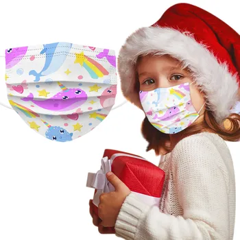 

50pc Children's Mask Disposable 3ply Ear Loop Printing Mouth Face Mask Meltblown Non-woven Breathable Face Mask Mondkapjes