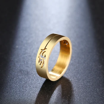 

DOTIFI For Women Ring Hollow Geometry Stainless Steel Gold Silver Color Fashion Jewelry Gift R343