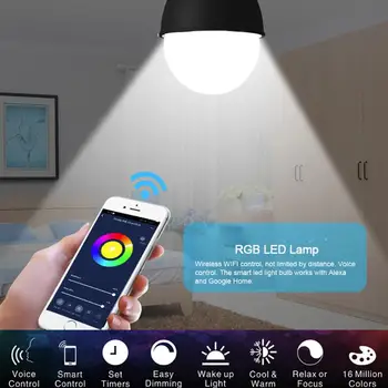 

WIFI Control Super Bright Durable Smart Light Bulb LED Bulb LED Lamp for Amazon Alexa Home Bar Party Bedroom Wireless