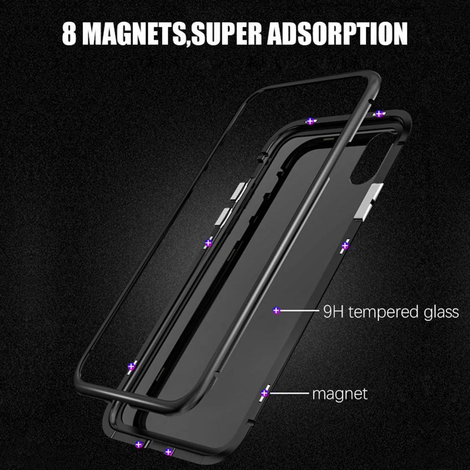 magnetic adsorption metal phone case for iphone 6 6S plus 7 8 plus x xs max xr(3)