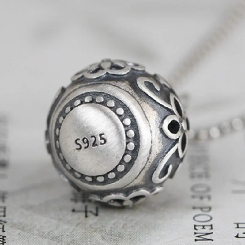 BOCAI Trend New Real S925 Pure Silver Jewelry Retro Fashion Hollow Artistic Temperament Aromatherapy Sachet Woman Pendant