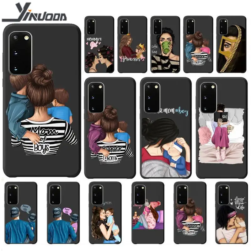 Роскошный чехол для телефона Super Dad Mom Baby Girl Twin чехлы Samsung Galaxy S9 S10 S20 Plus Note8 Note9 Note10 A80