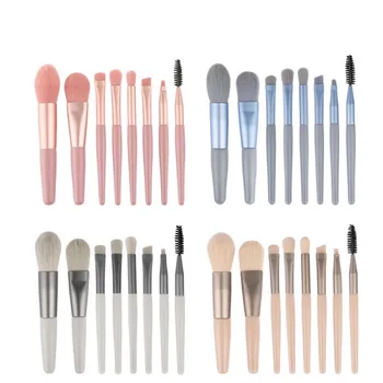 

New 8pcs mini makeup brush set soft hair student beginner short handle travel portable beauty tool full set of soft bristles nov