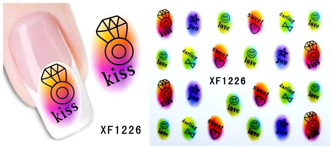 5 листов/партия, сделай сам, принцесса, наклейки для ногтей, водные наклейки для девочек, дизайн для маникюра, 3D мультяшная мышь, Водные Наклейки, переводные наклейки для ногтей - Цвет: XF1226