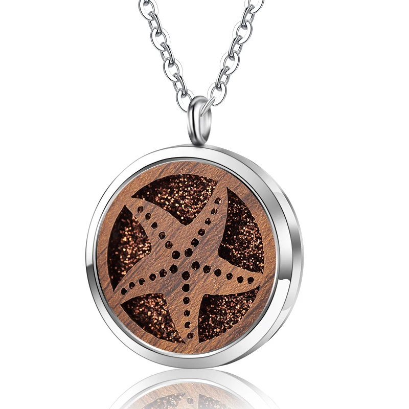 starfish Кленовый лист, экологически чистый сплав, винтажная коробка для ароматерапии, подвеска, ожерелье, ароматерапия, эфирное масло, диффузор - Окраска металла: starfish