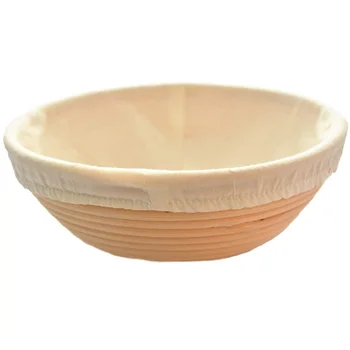 

8.5" Round Banneton Brotform Bread Dough Proofing Rising Rattan Basket & Liner,Banneton Proofing Basket Set