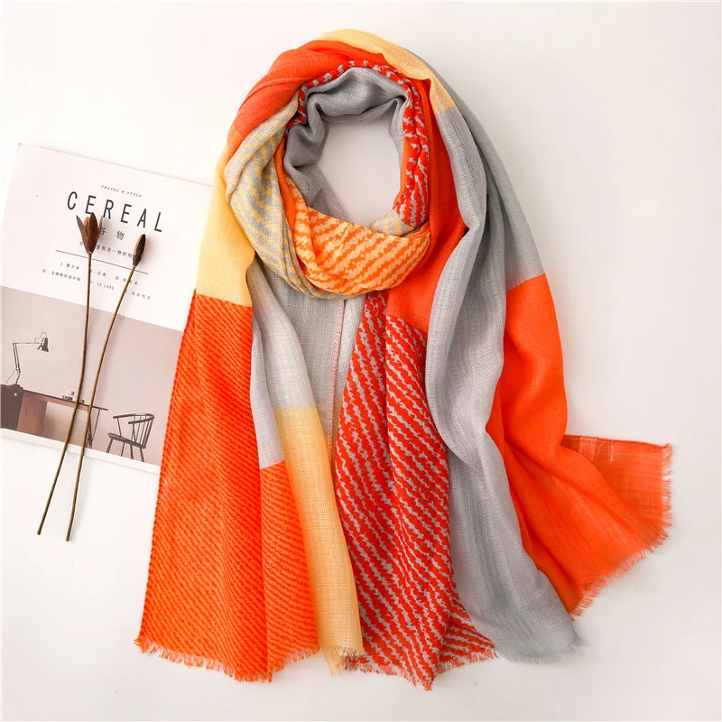 

Women Scarf Luxury Brand 2019 Geometric Print Shawl Head Scarf Ponchos and Capes Bufandas Invierno Mujer 2019 Hair Scarves Hijab