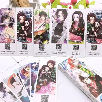 

36Pcs/Set Anime Demon Slayer Kimetsu No Yaiba Bookmarks Message Card Book Notes Paper Page Holder for Books kids Stationery gift