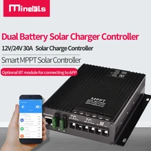 Controller 30A SMART 12V/24V per caricabatterie solare al litio a doppia batteria al piombo acido supporto Bluetooth APP MPPT 30A