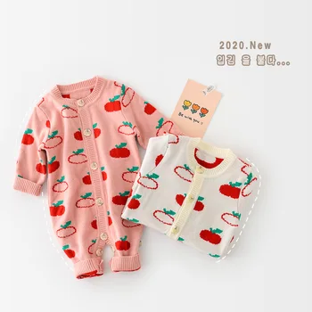 

MILANCEL 2020 baby rompers single breast baby boys clothes soft baby girls knitwear newborn baby sweater rompers