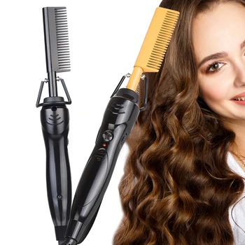 

Hair Straightener Comb Hair Straightening Brush Curling Smooth Irons Heating Hot Comb Multifunctional Men Beard Styling Brush