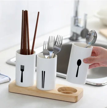 

mylb Kitchen Storage Box Chopsticks Tube Drain Rack Spoon Bucket Knife Fork Tableware Holder Racks Kitchen Utensil Holder New