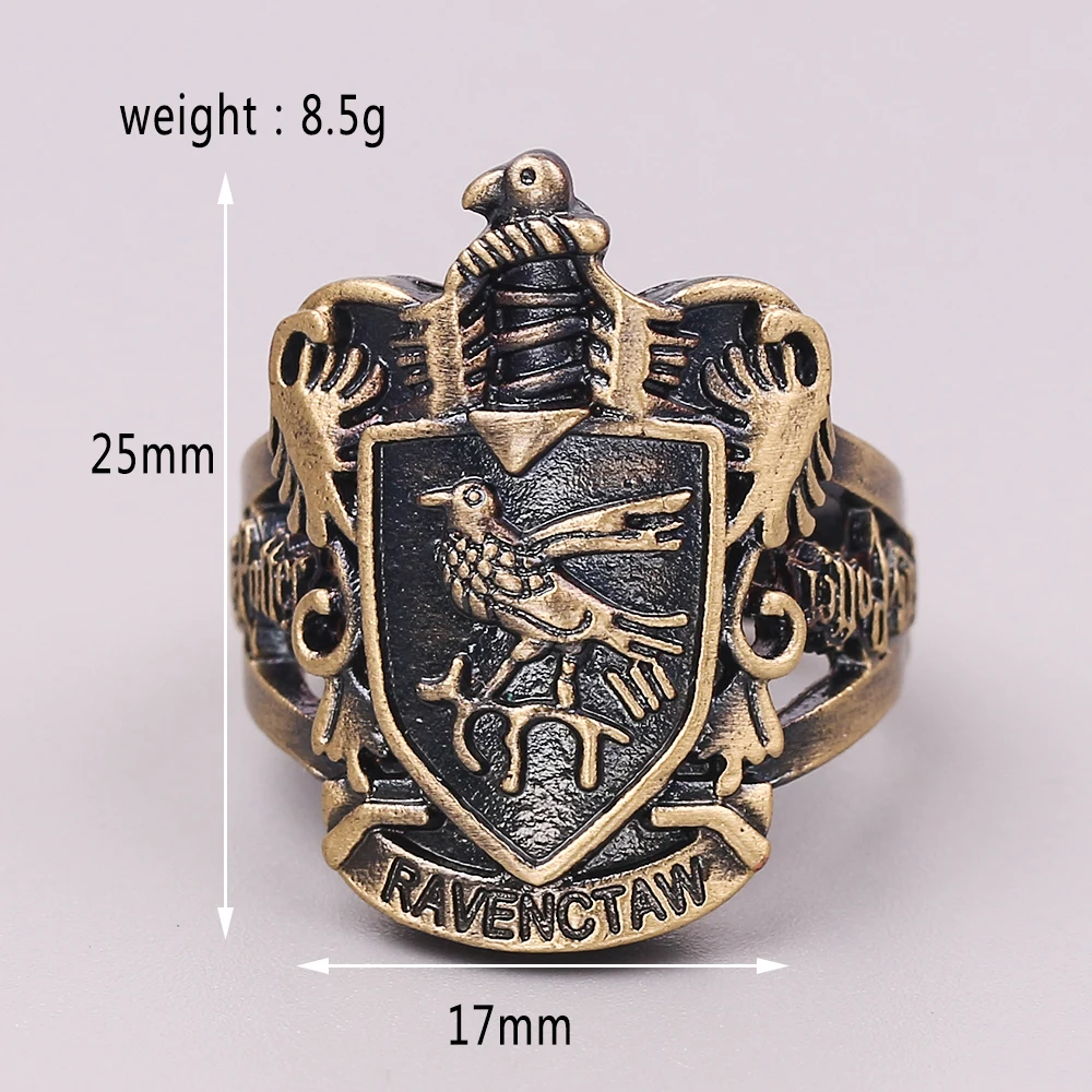 Ravenclaw Для мужчин готическом Винтаж школа Хогвартс кольца-значки Дары смерти Золотой снитч, кольцо панк палец Мужской Перстень Модные украшения - Цвет основного камня: Ravenclaw