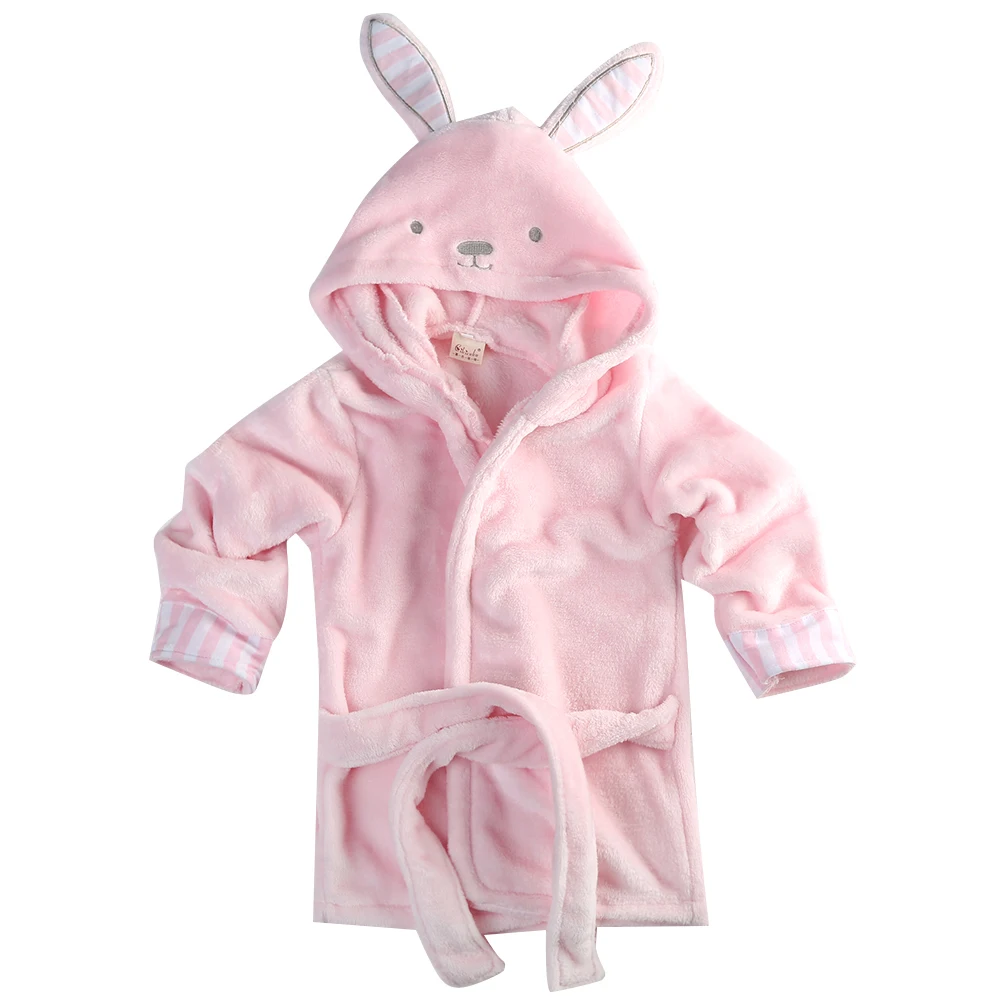 Г. Зимняя теплая детская одежда для сна с капюшоном милые Мультяшные Design1-5Y с мышкой/пандой/Кроликом, детское полотенце, Коралловое Флисовое одеяло, халаты