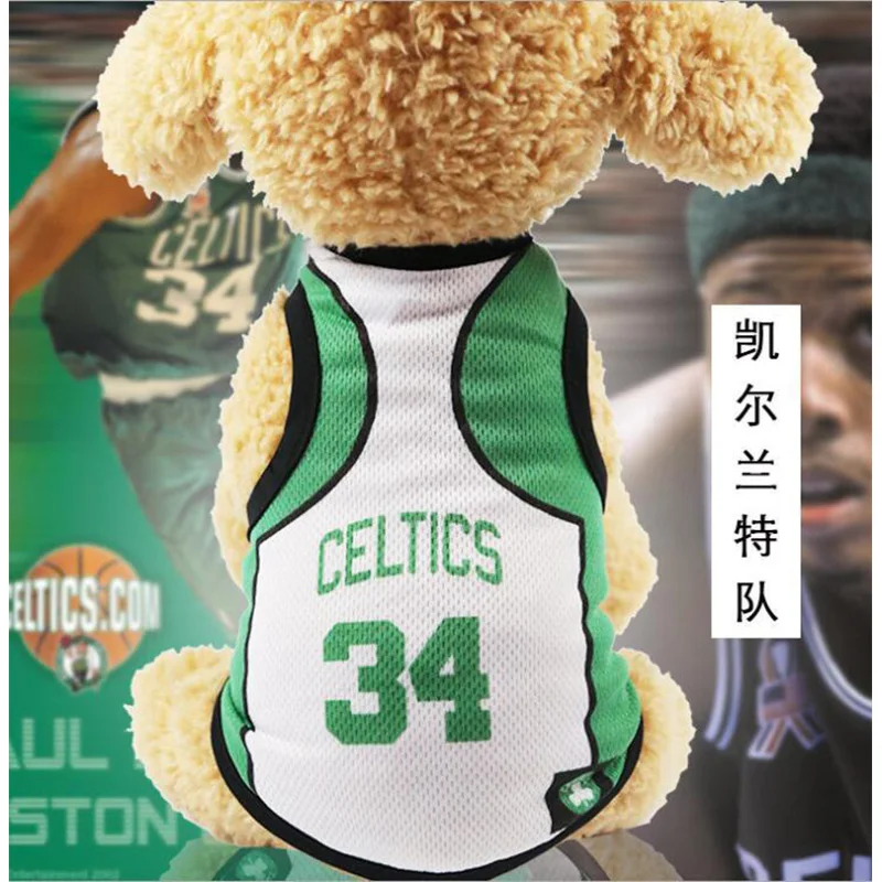 CELTICS Одежда для собак сетка Футбол Баскетбол Pet Кубок мира одежда для домашних животных Поставки Одежда для собак - Цвет: CELTICS