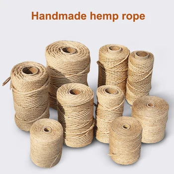 

Jute Twine Jute Strings 3 Ply 1/2/3/4/5/6mm Thickness Jute Rope for Decoration DIY Arts Bundling Crafts Wrapping DTT88
