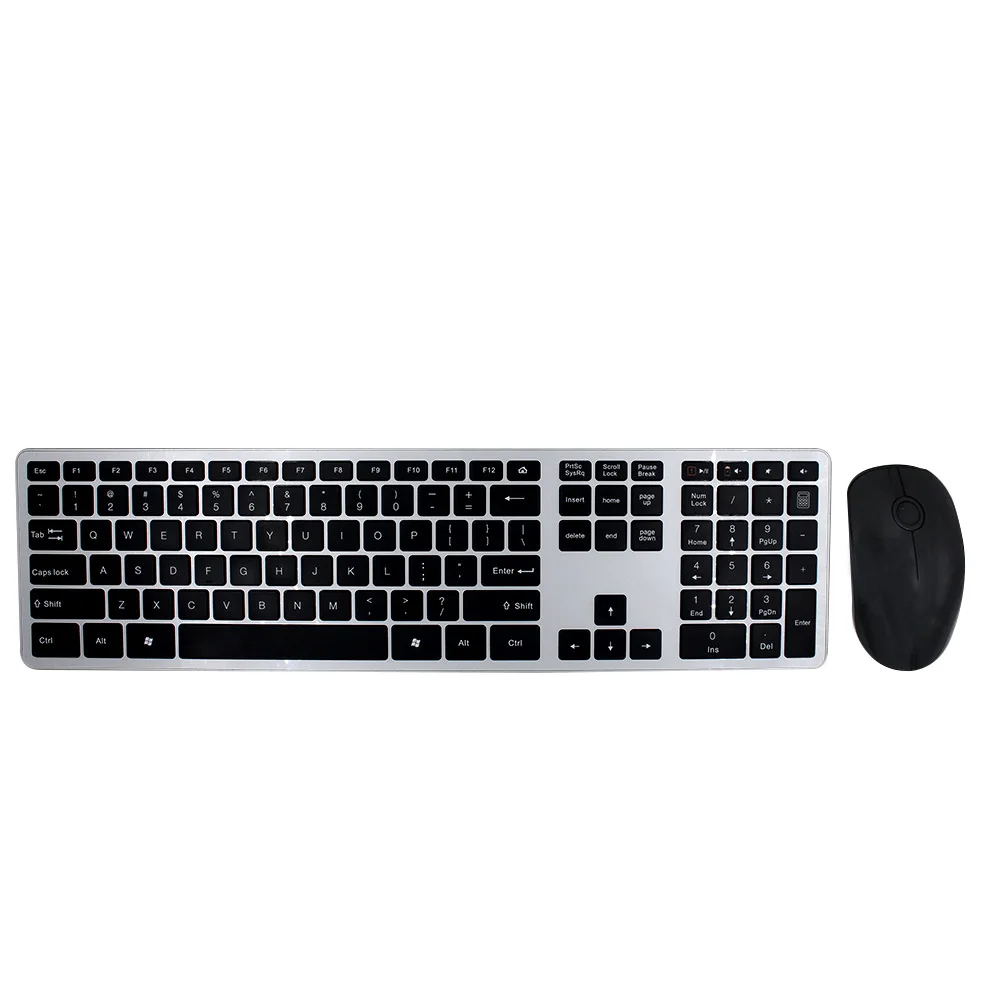 

Wireless Ultra-Thin Keyboard And Mouse Set 2.4G Keyboard And Mouse Kit 2.4G Combo Set Three-Button Area