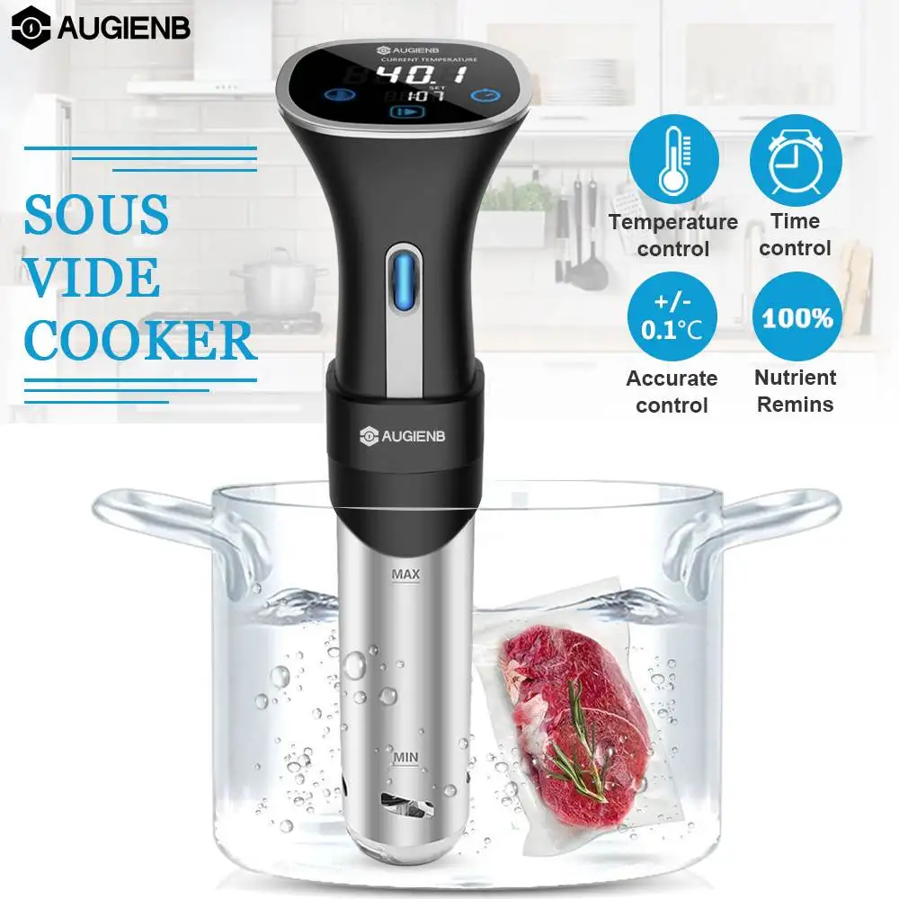 

AUGIENB Vacuum Slow Sous Vide Cooker 1100W Powerful 20L Immersion Circulator Machine LCD Digital Timer Stainless Steel