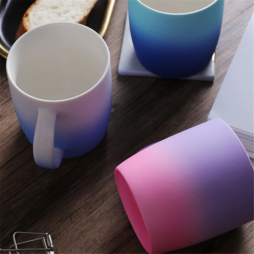 Set of 4 Ceramic Gradient Ombré Color Elegant Matte Tea Cup Perfect Gift for Family and Friend 11.5oz BEGONDIS 4 Coffee Mugs Set Set of 4 Ceramic Gradient Ombré Color Elegant Matte Tea Cup Perfect Gift for Family and Friend 11.5oz BEGONDIS 4 Coffee Mugs Set