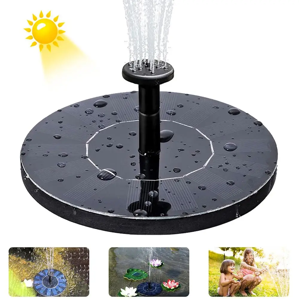 Solar Floating Water Fountain Bird Bath Fountain Pump Pond Decoration Powered for Garden and Patio
