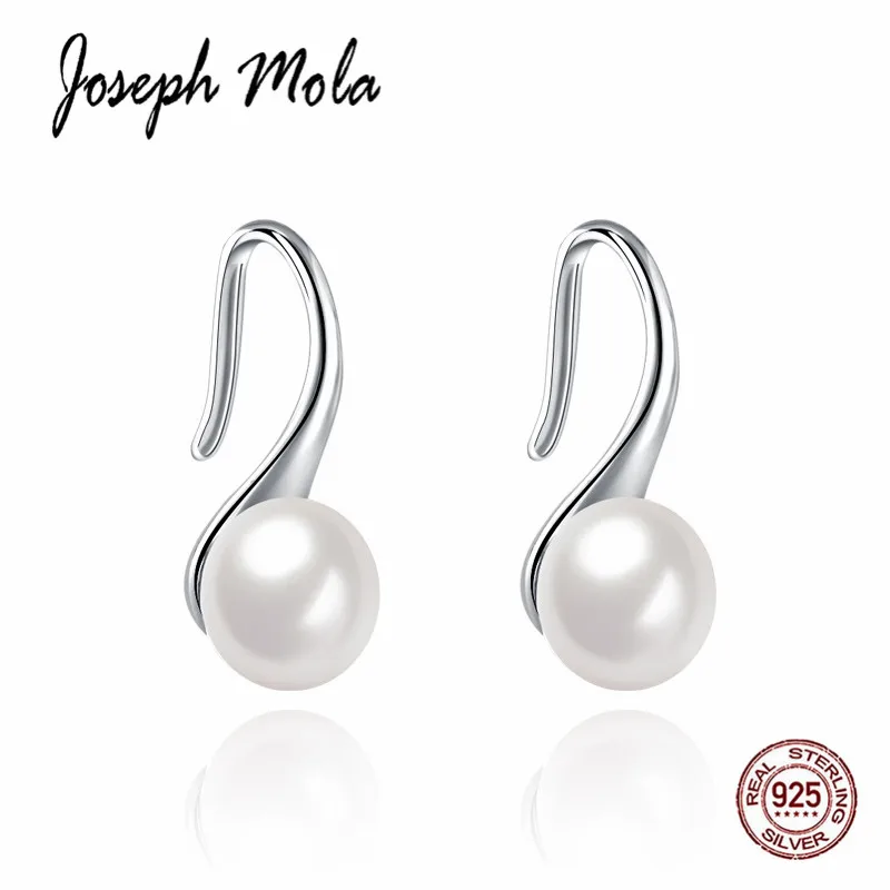 

Joseph Mola 925 Sterling Silver Exquisite Natural Freshwater Pearl Trendy Drop Earrings For Women Girl Korea Style Fine Jewelry