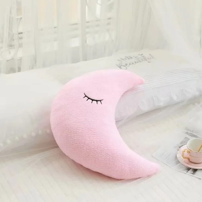 Облако, луна, звезда, капля дождя, плюшевая подушка, мягкая подушка, Kawaii, облако, мягкие плюшевые игрушки для детей, детские подушки, подарок для девочки - Цвет: Pink moon
