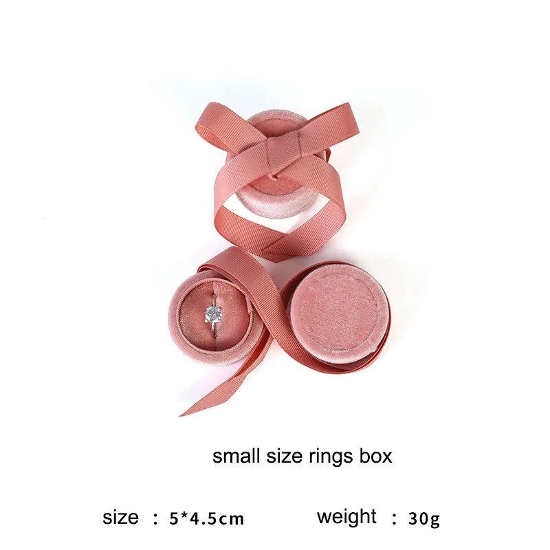 5x4.5cm ring Изысканная винтажная бархатная подвеска ручной работы, коробки для ожерелья, Подарочная коробка, розовая лента, коробки для хранения колец, упаковка ювелирных изделий высокого качества - Цвет: 5x4.5cm ring