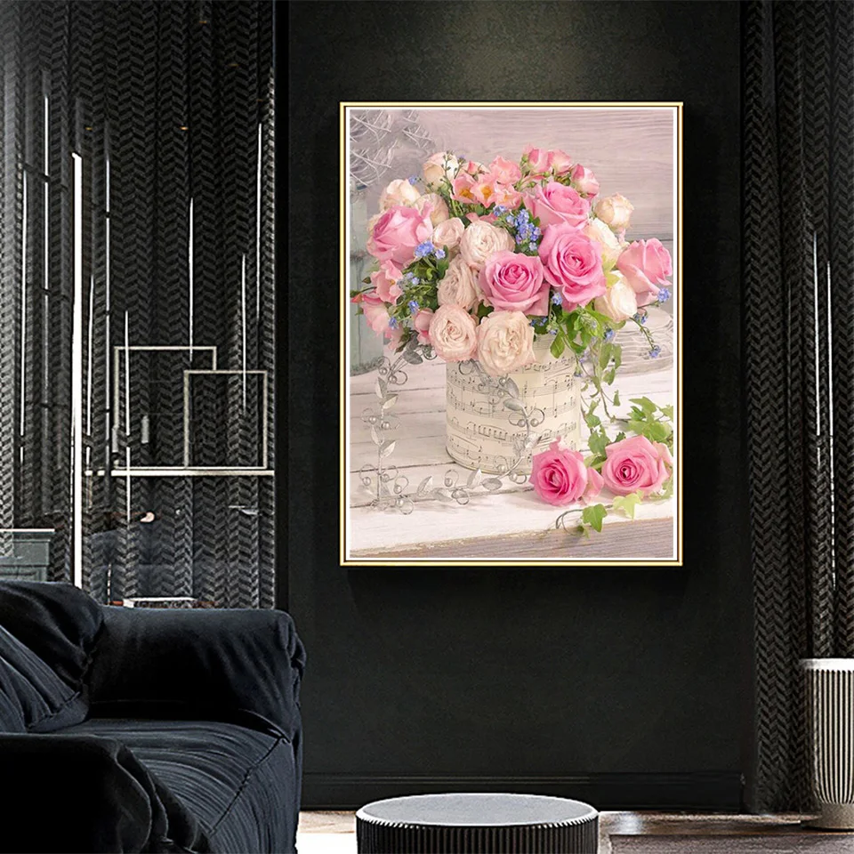 Diamond painting 5D Flower Diamond Mosaic Full Round Diamond  Embroidery DIY Rhinestone Cross stitch Home Decor Diamond painting