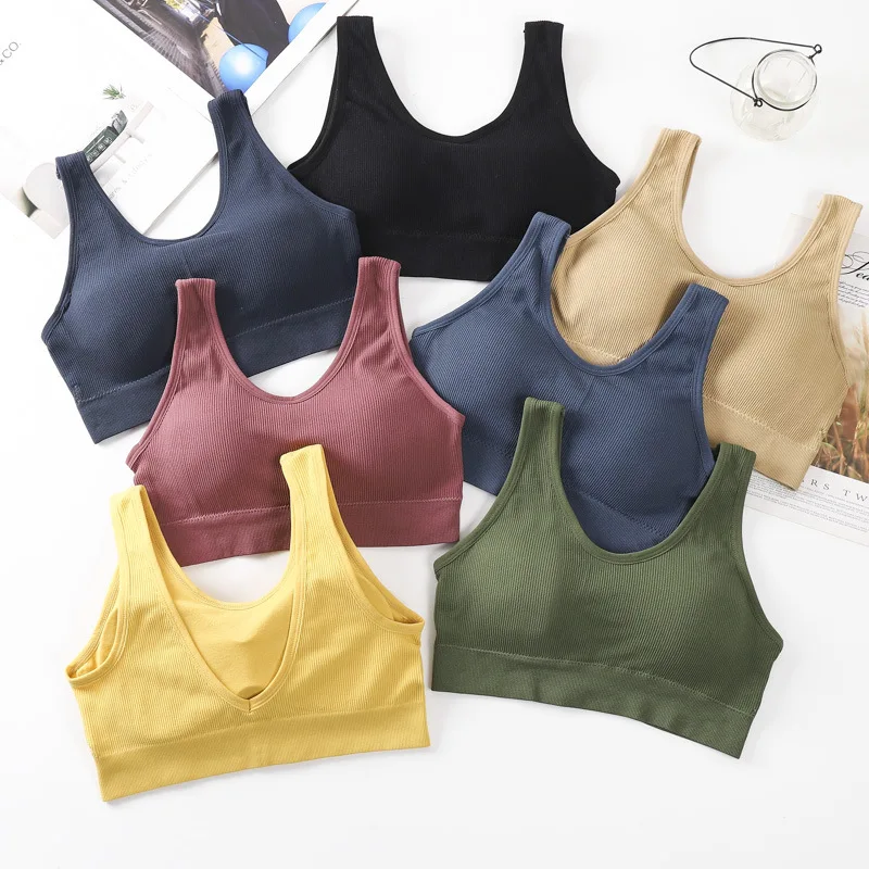 Women's Cotton Underwear Tube Tops Sexy Solid Color Top Fashion Push Up Comfort Bra Female Sports Tank Up Female Crop Top women lingerie bra women tube tops