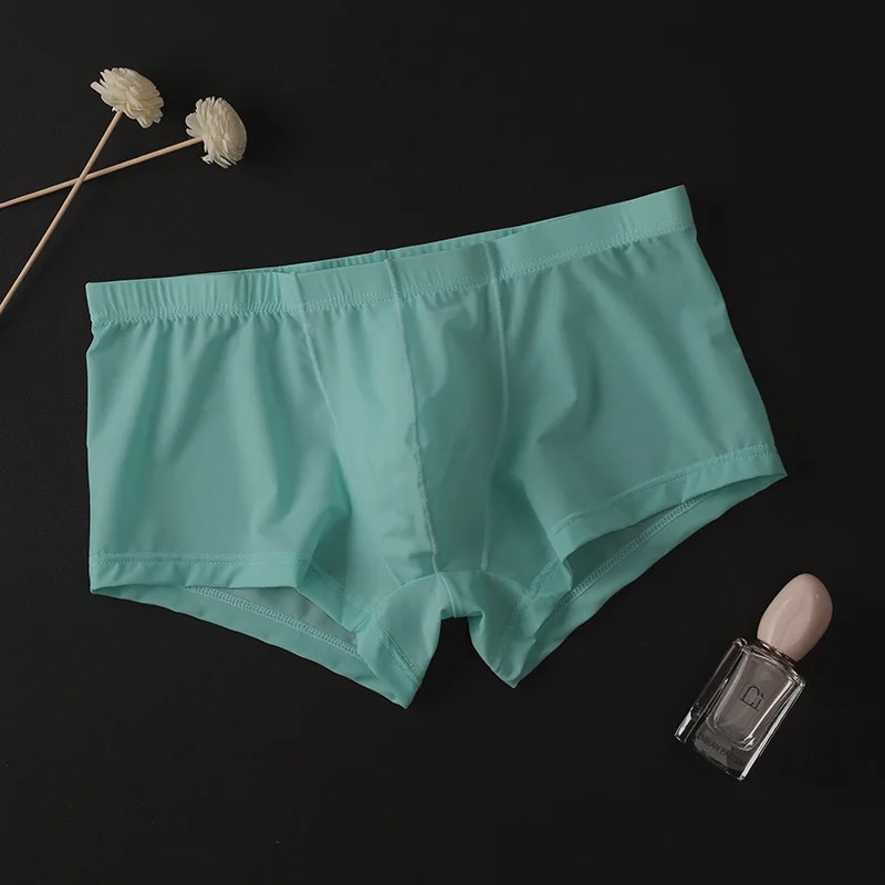 Men's Ice Silk Boxer Pants Breathable Panties Male Large Convex Pouch Ultra Thin Boxer Shorts Sexy Underwear For Men 6