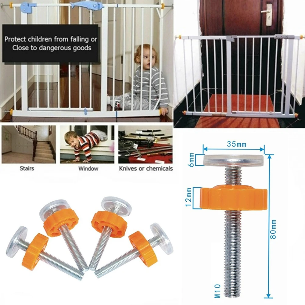 1PC Baby Pet Safety Stairs Gate Screws/Bolts with Locking Nut Spare Part Accessories Kit Baby Safety Doorways High Quality