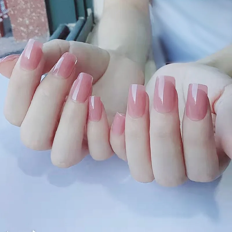 Накладные ногти, 24 шт., кончики для ногтей, короткая плоская головка, простая белая линия, одежда для ногтей, черный, белый, панк, темные накладные ногти, нажмите на ногти - Цвет: JP815-Y25-B1