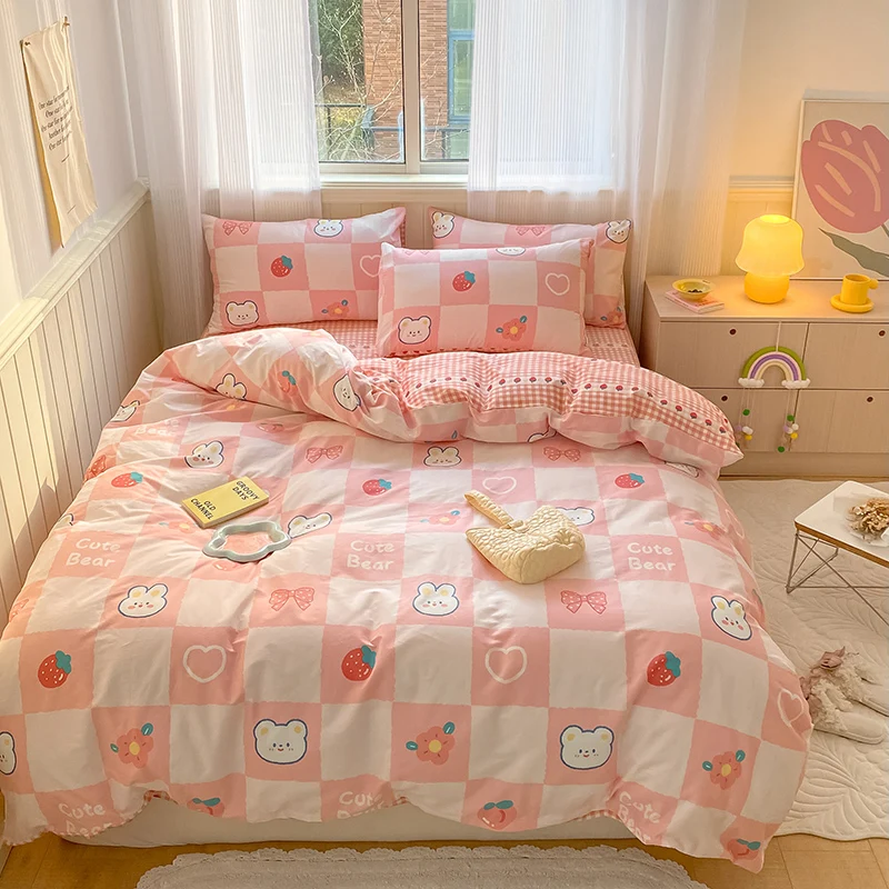 Pink Floral Bedding Set Collection with Bed Sheet – Kawaiies