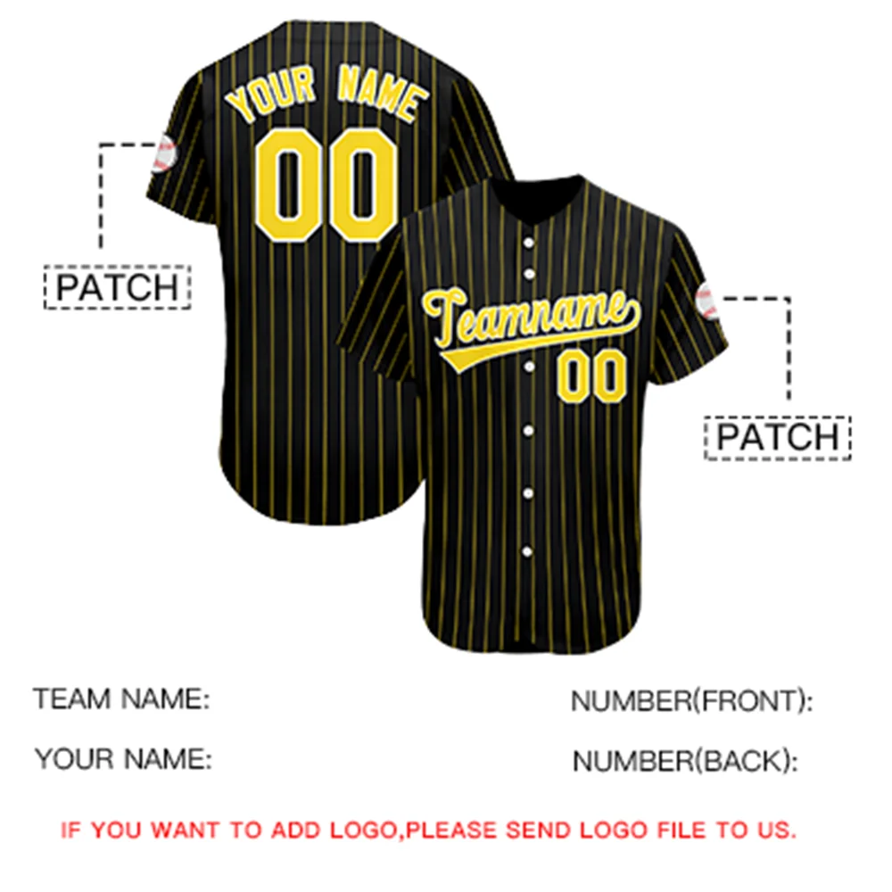 Men/Youth Striped Baseball Jersey With Print Your Own Name Number Outdoor Competition Training Street Fan Sports Shirts